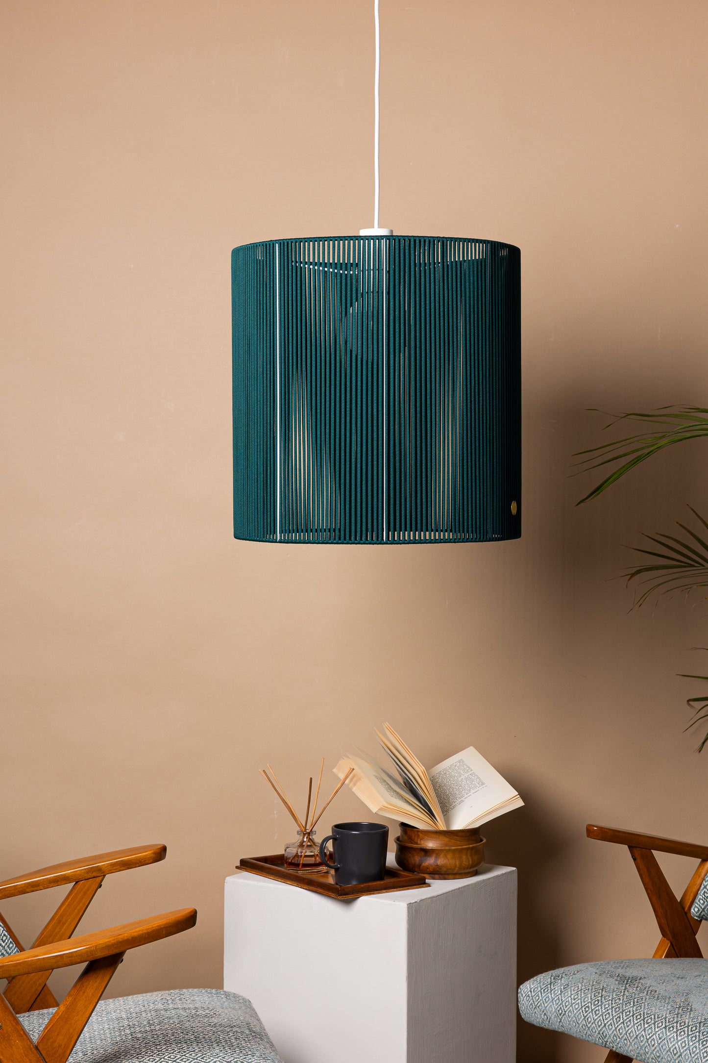 LUM01 — Paralume cilindrico 40 cm - verde scuro