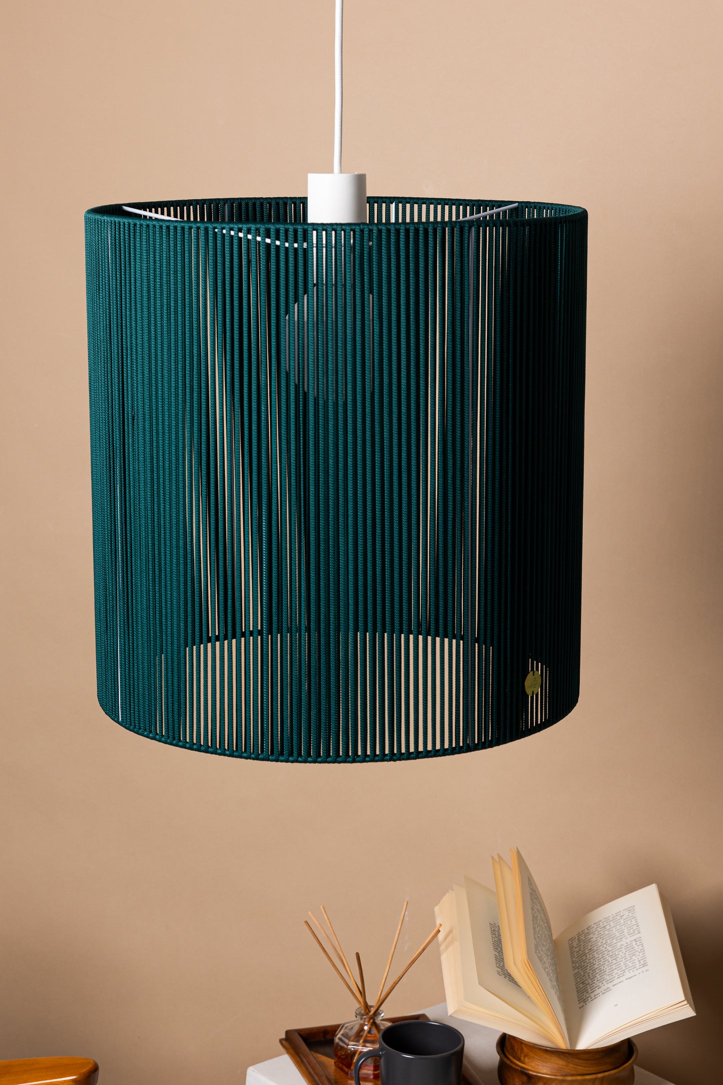 LUM01 — Paralume cilindrico 40 cm - verde scuro