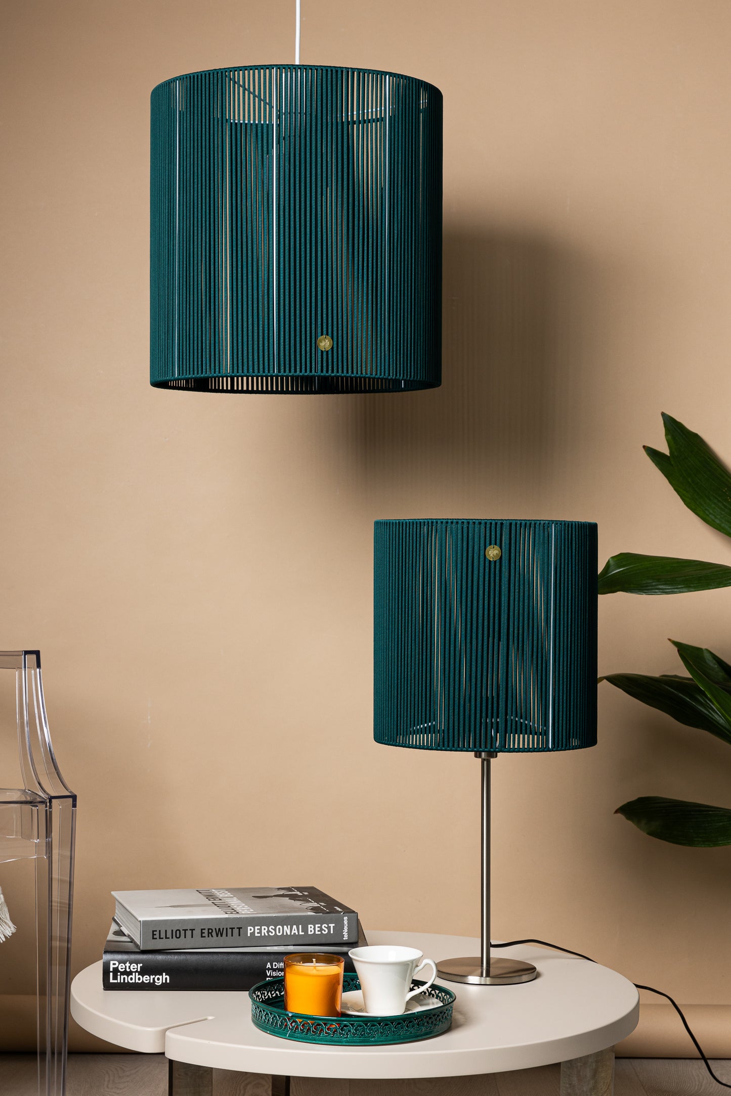 LUM02 — Paralume cilindrico 30 cm - verde scuro