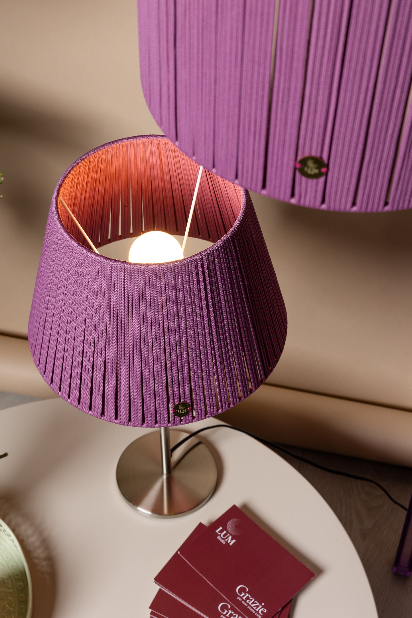 LUM02 — Paralume cilindrico 30 cm - malva